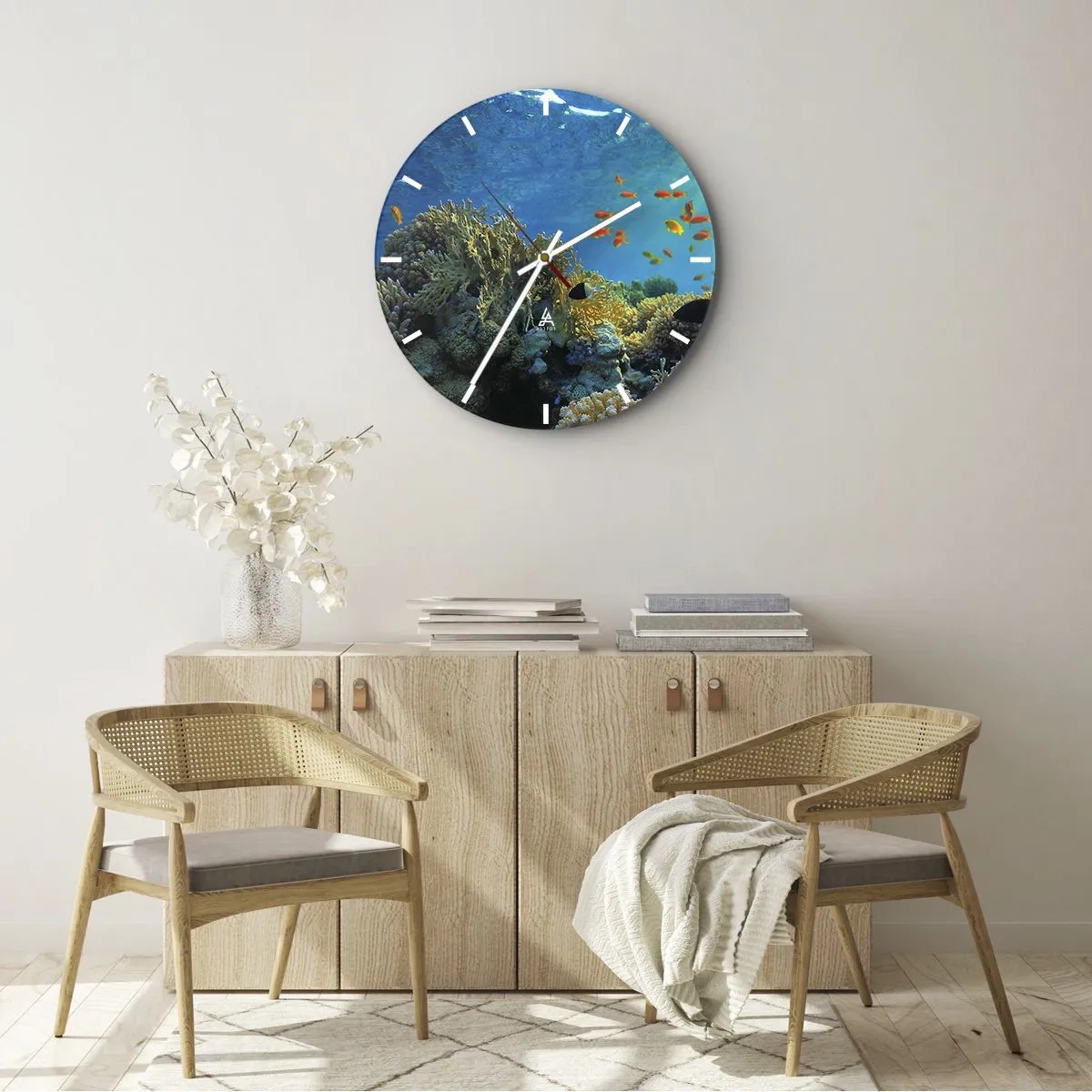 Falióra, Óra - Víz alatti kincsek - 40x40 cm