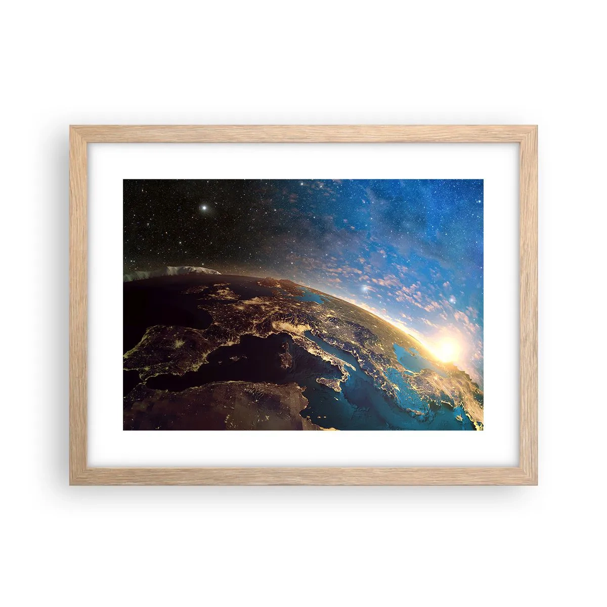 Poszter világos tölgy keretben - Tekintsünk magunkra távolról - 40x30 cm