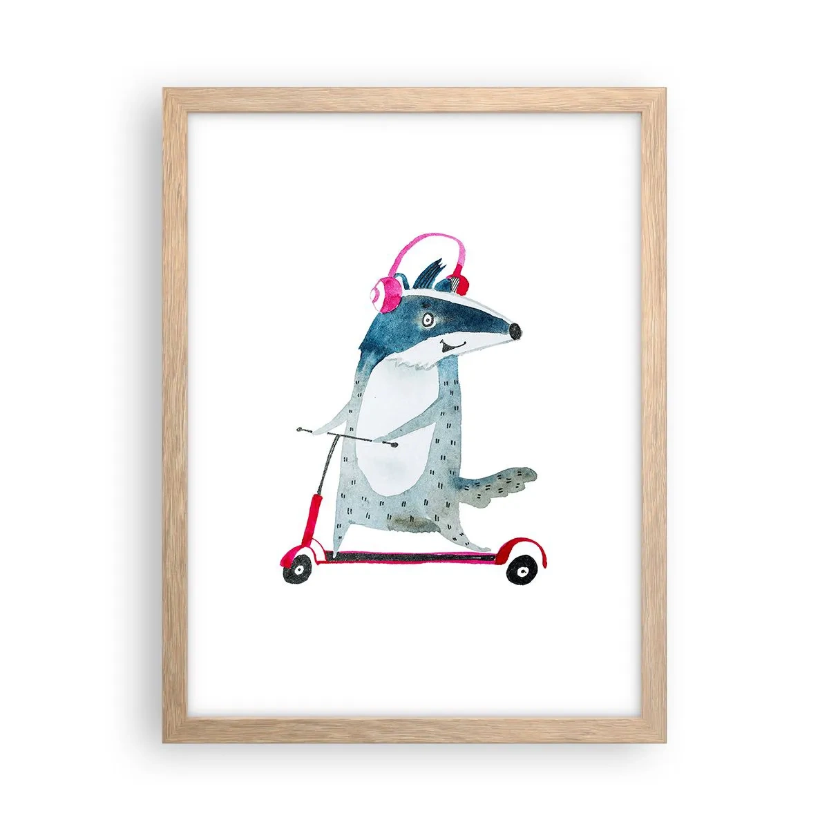 Poszter világos tölgy keretben - Borzas örömök - 30x40 cm