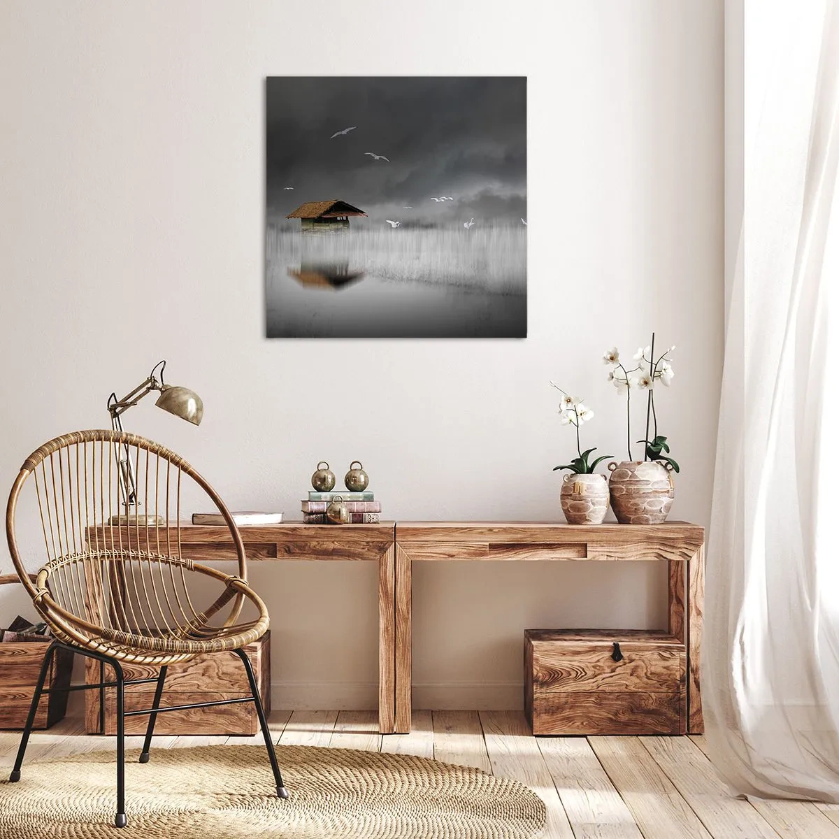 Vászonkép - Menedék az esőtől - 60x60 cm