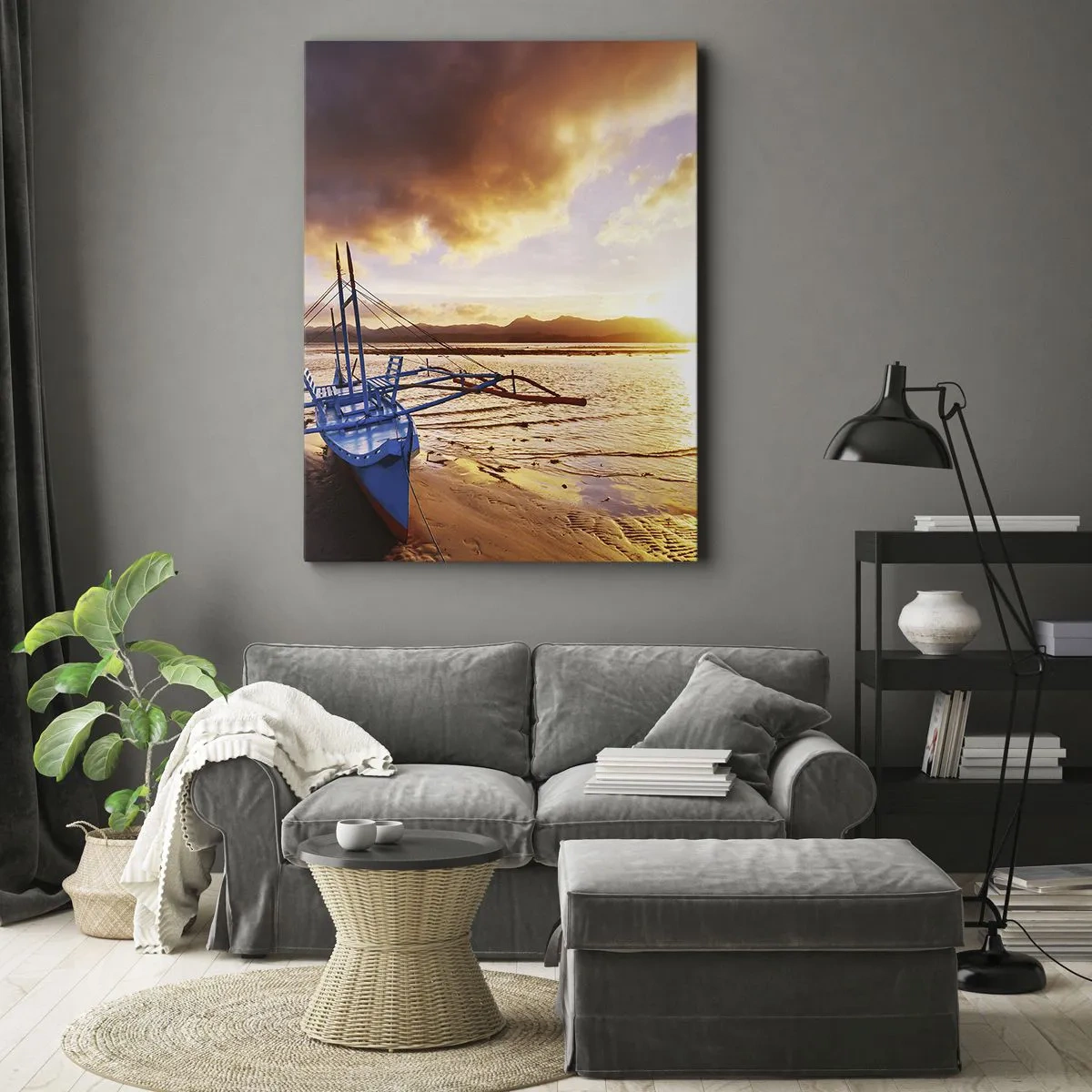 Vászonkép - Egy egész nap után nyújtózkodni a homokon - 50x70 cm
