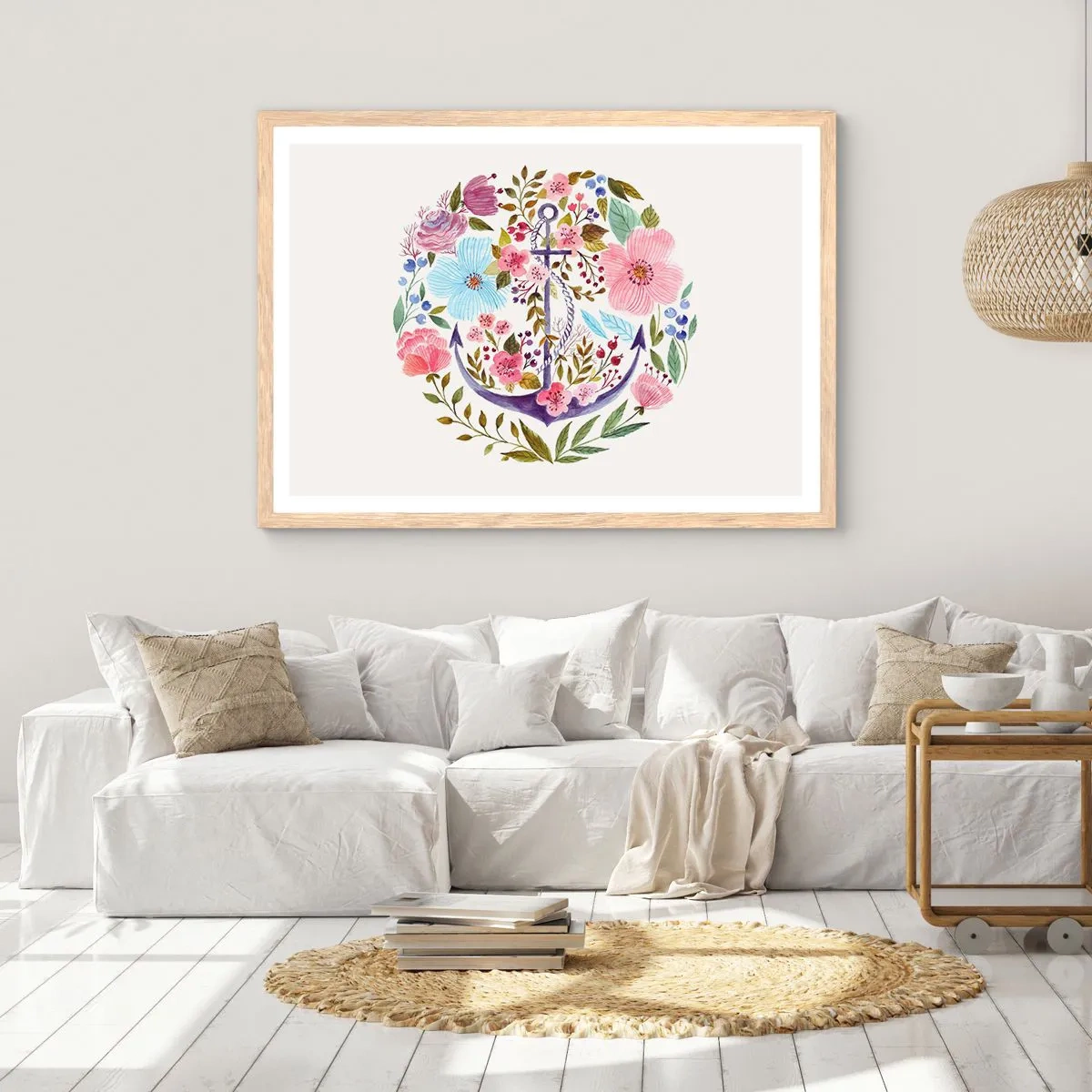 Poszter világos tölgy keretben - Egy tengerész jó éjszakai alvása - 100x70 cm