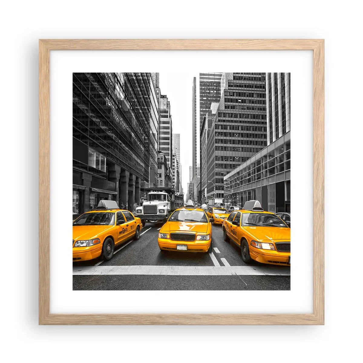 Poszter világos tölgy keretben - Mi színezzük a várost - 40x40 cm