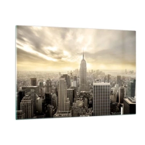 Üveg kép - Szürkéből szőtt New York - 120x80 cm