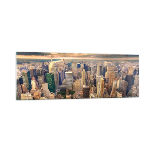 Üveg kép - Aranyozott metropolisz - 90x30 cm