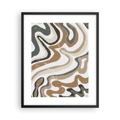 Poszter fehér keretben - Földszínű színek kanyarulatai - 40x50 cm