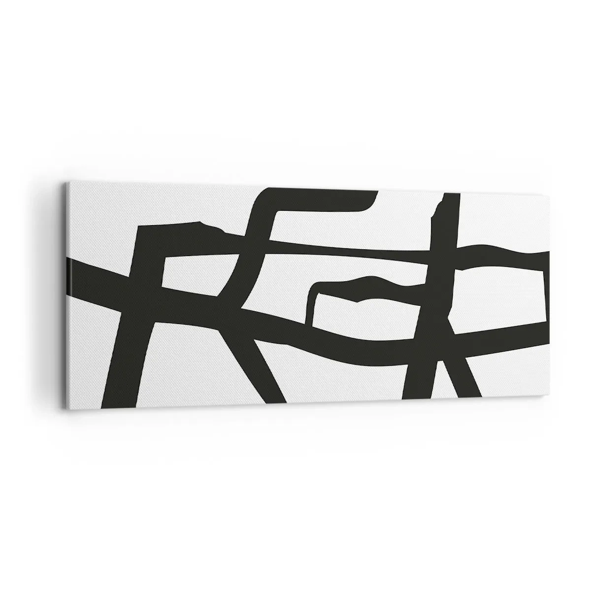 Vászonkép - Fekete-fehér konstrukció - 100x40 cm