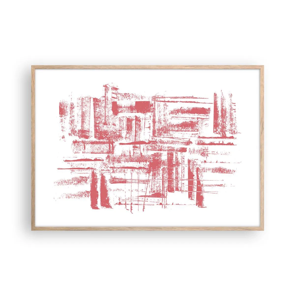 Poszter világos tölgy keretben - A vörös város - 100x70 cm