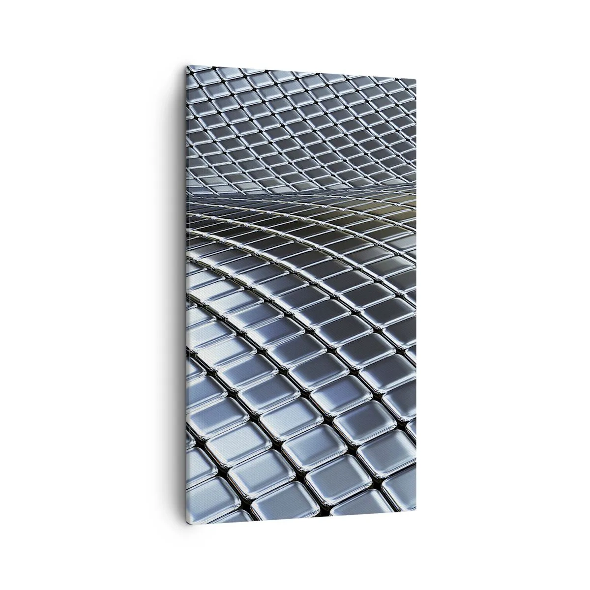 Vászonkép - Fémes ezüst hullám - 45x80 cm