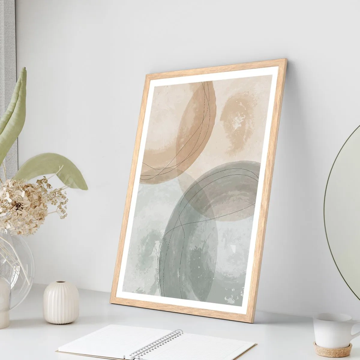 Poszter világos tölgy keretben - világok behatolása - 40x50 cm