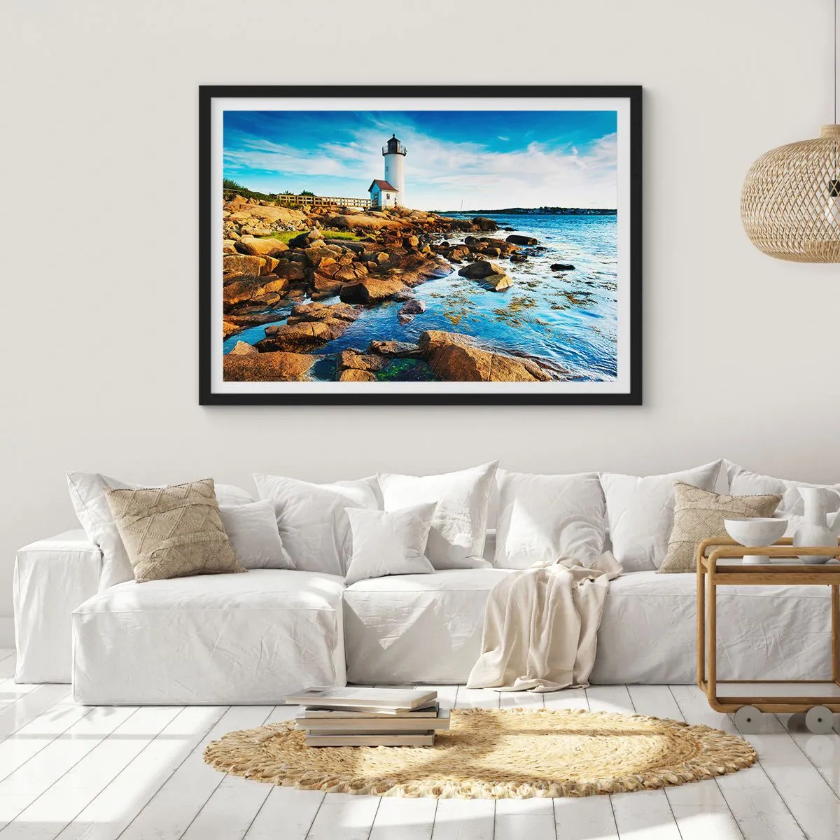 Poszter fehér keretben - Gyertek vissza boldogan, várlak - 50x40 cm