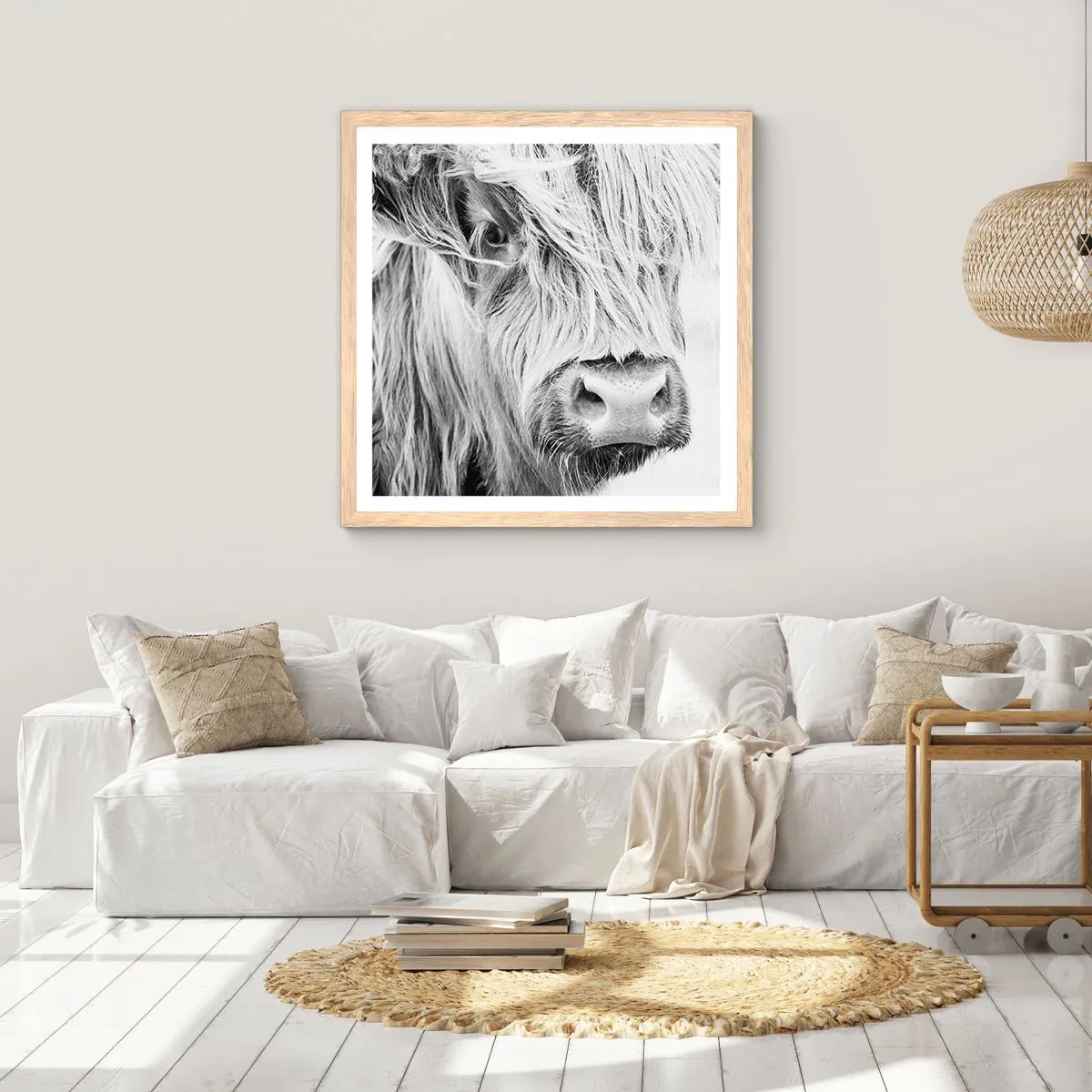 Poszter világos tölgy keretben - Skót vadság - 50x50 cm