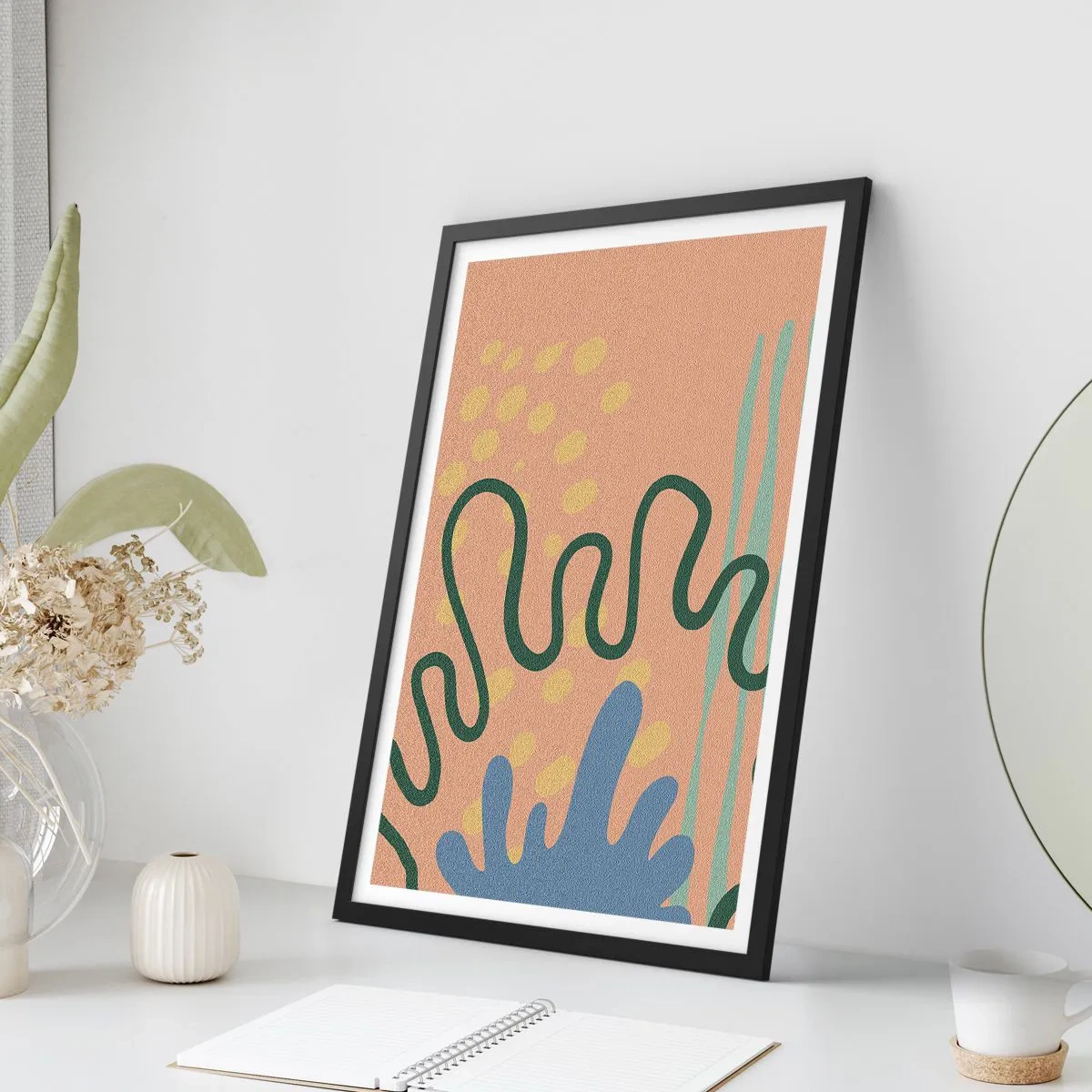 Poszter fehér keretben - Absztrakció: a természet sokszínűsége - 70x100 cm