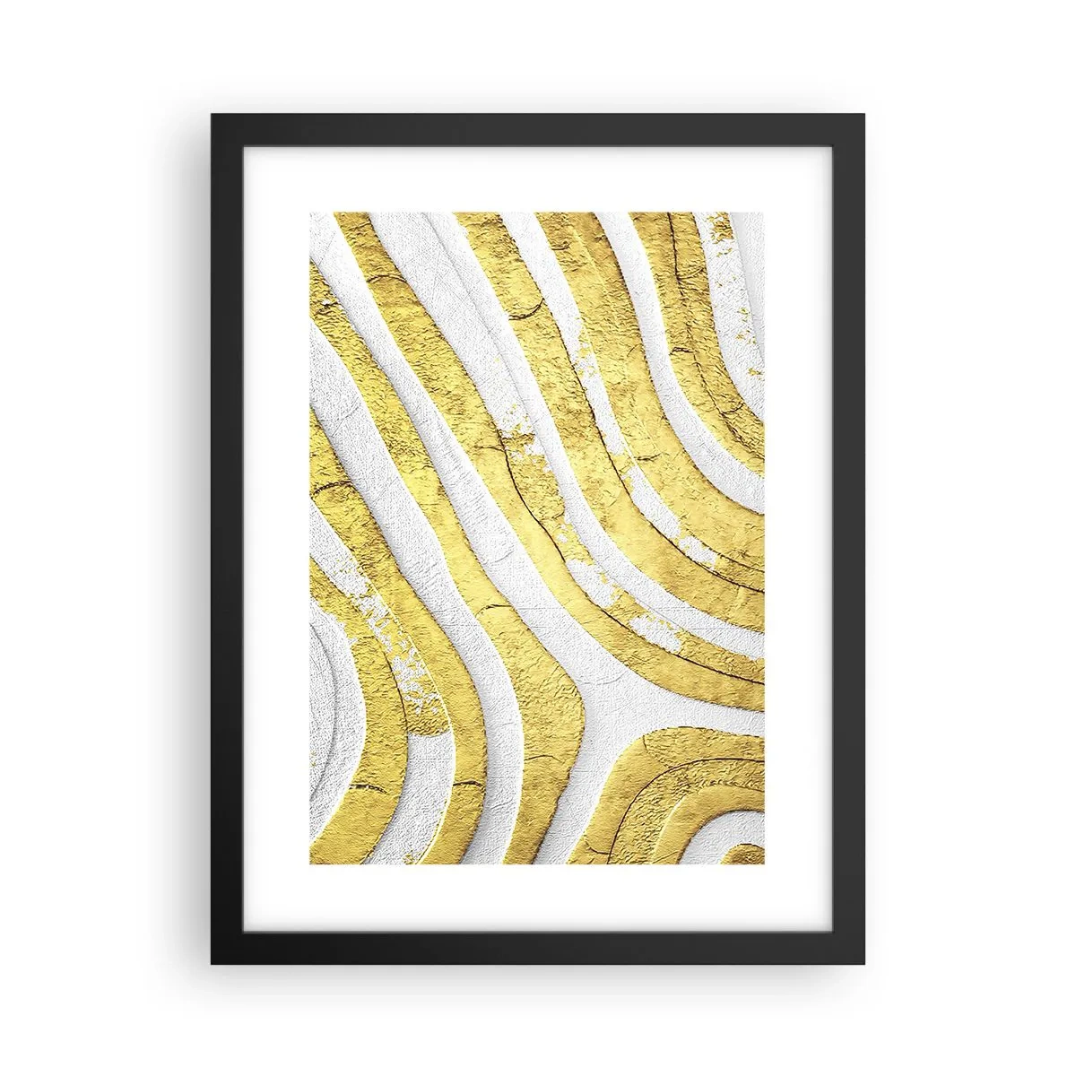 Poszter fehér keretben - Kompozíció fehér és arany színben - 30x40 cm