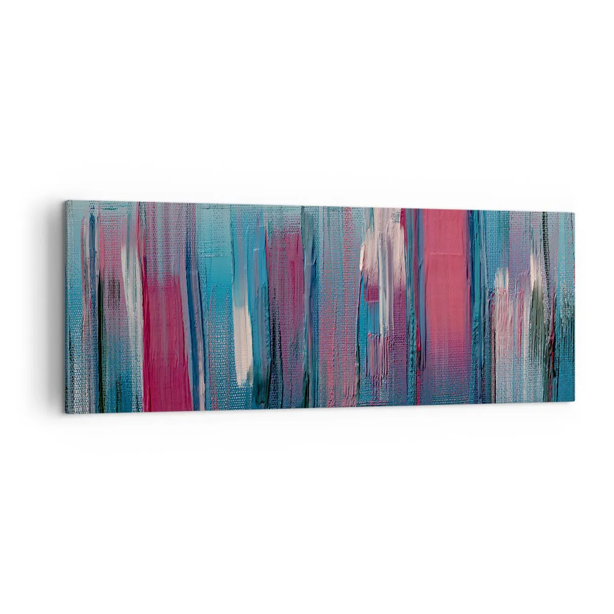 Vászonkép - Függőleges kompozíció kék és piros színekben - 140x50 cm