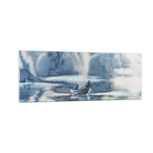 Üveg kép - Horgászok a paradicsomukban - 140x50 cm