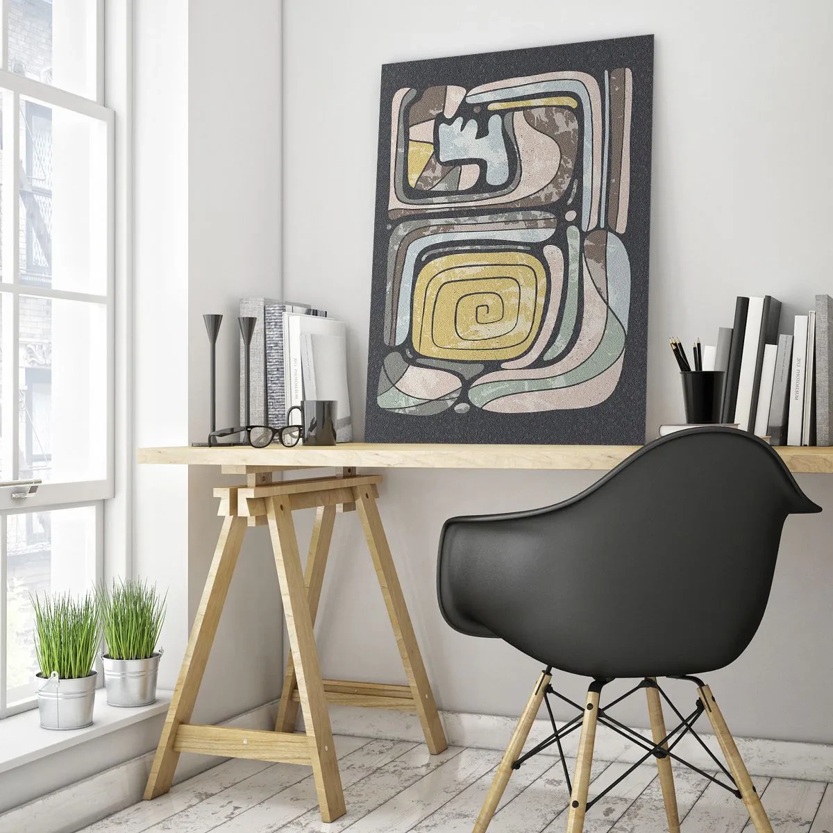 Üveg kép - Absztrakció pre-kolumbián szellemben - 50x70 cm