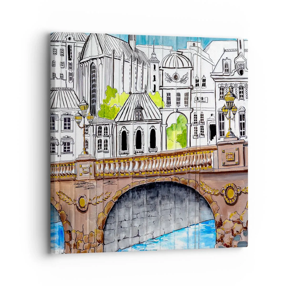 Vászonkép - Város mint a festményről - 30x30 cm