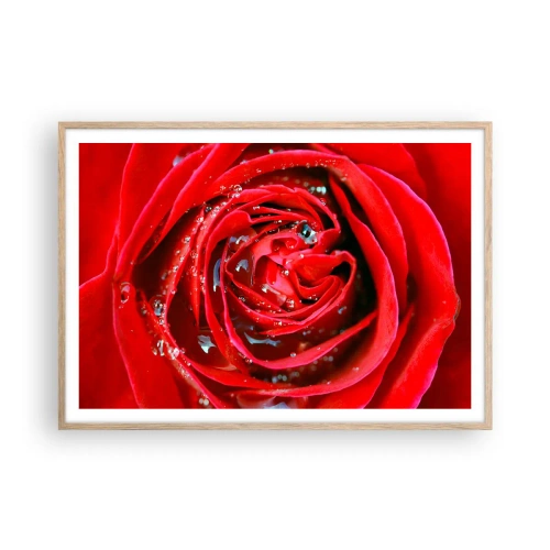 Poszter világos tölgy keretben - A harmatcseppekben - 100x70 cm