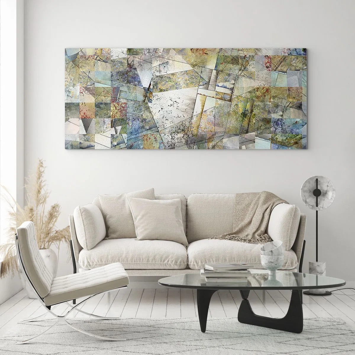 Üveg kép - Geometrikus átrendeződés - 100x40 cm