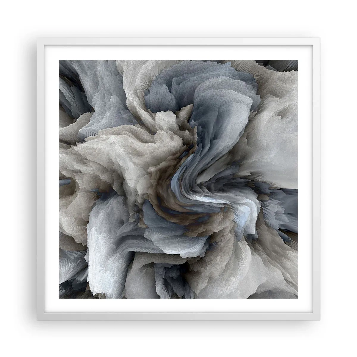 Poszter fekete keretben - Kő és virág - 60x60 cm