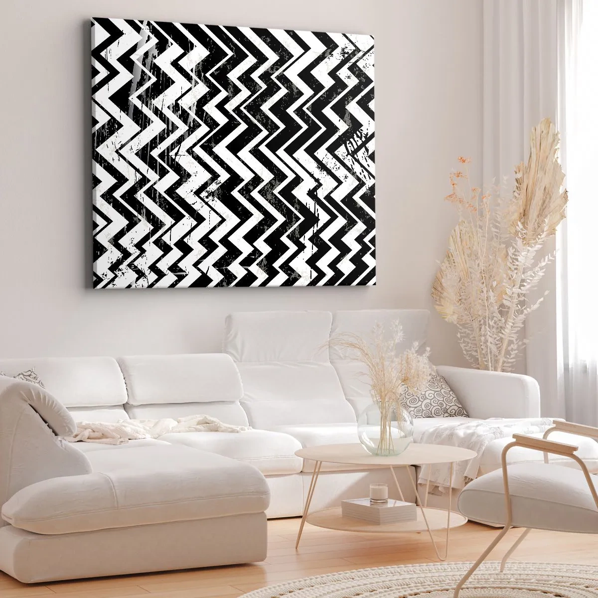 Vászonkép - Zyg-fehér, zag-fekete - 100x70 cm