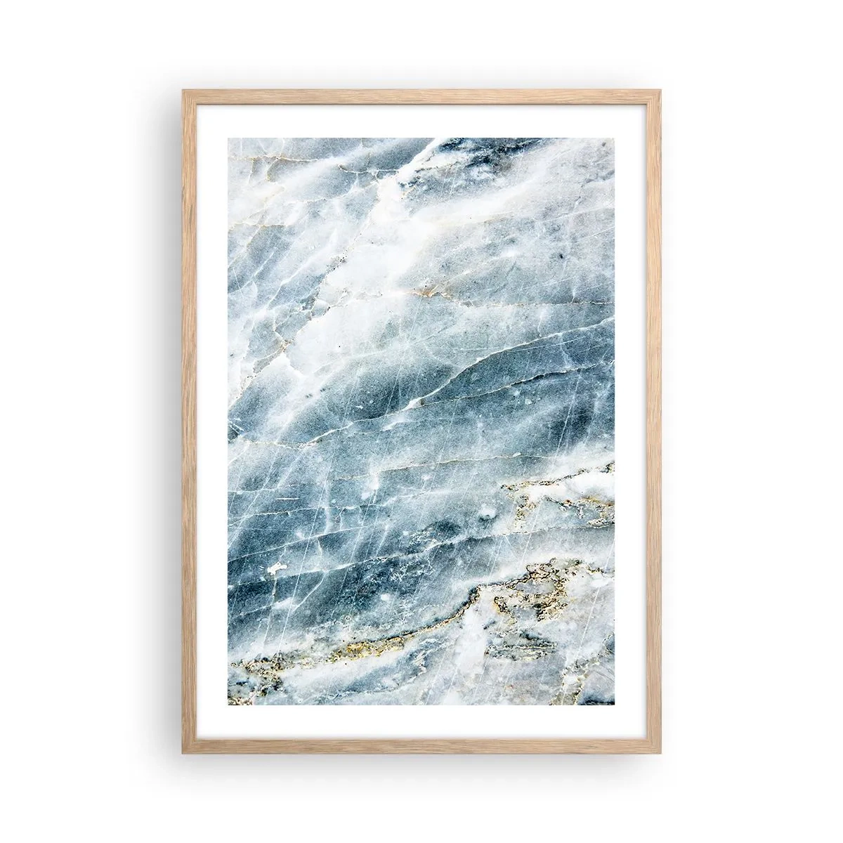 Poszter világos tölgy keretben - Jégvilág - 50x70 cm