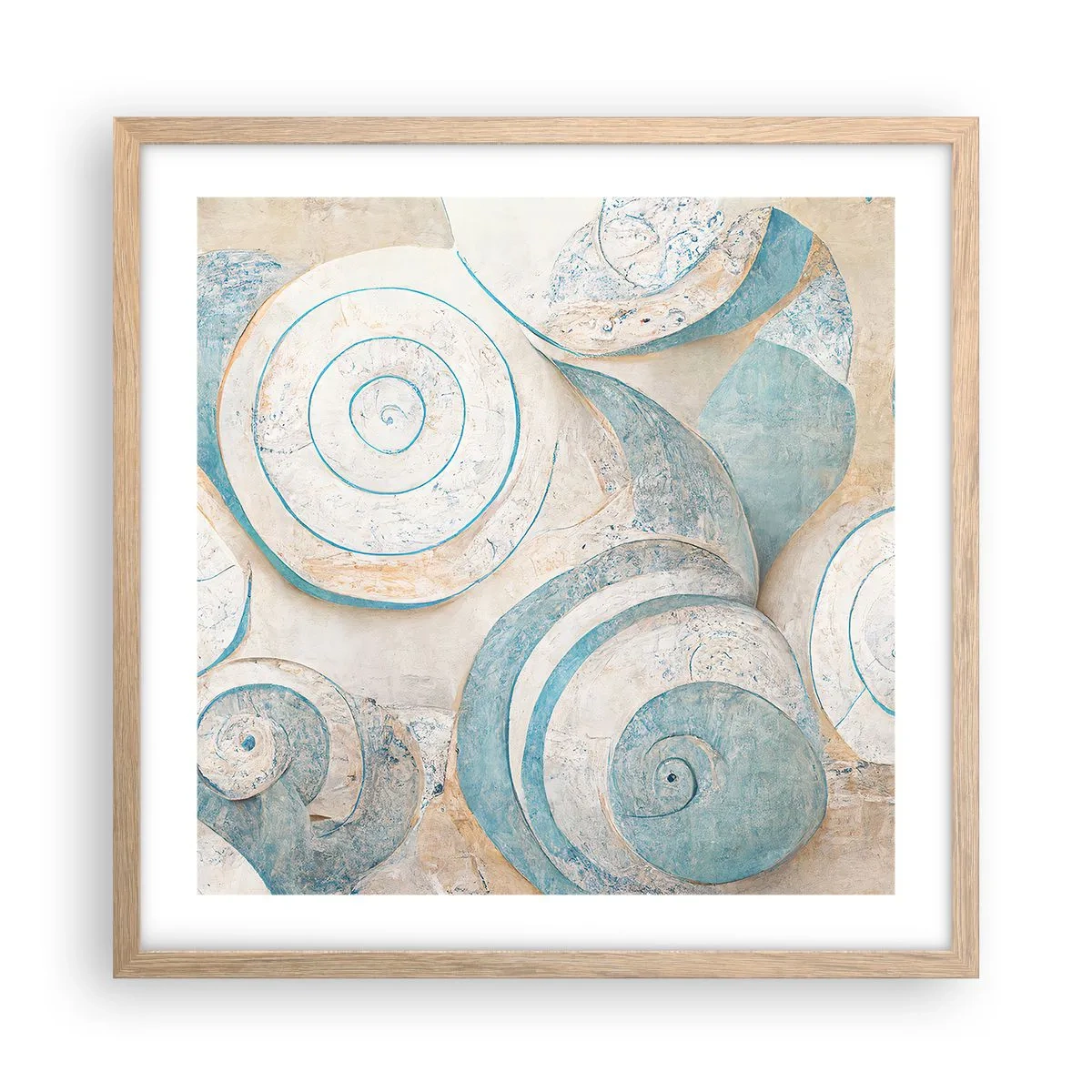 Poszter világos tölgy keretben - Mit rejt a kagyló? - 50x50 cm