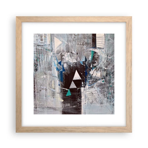 Poszter világos tölgy keretben - A háromszögek felülíró sorrendje - 30x30 cm