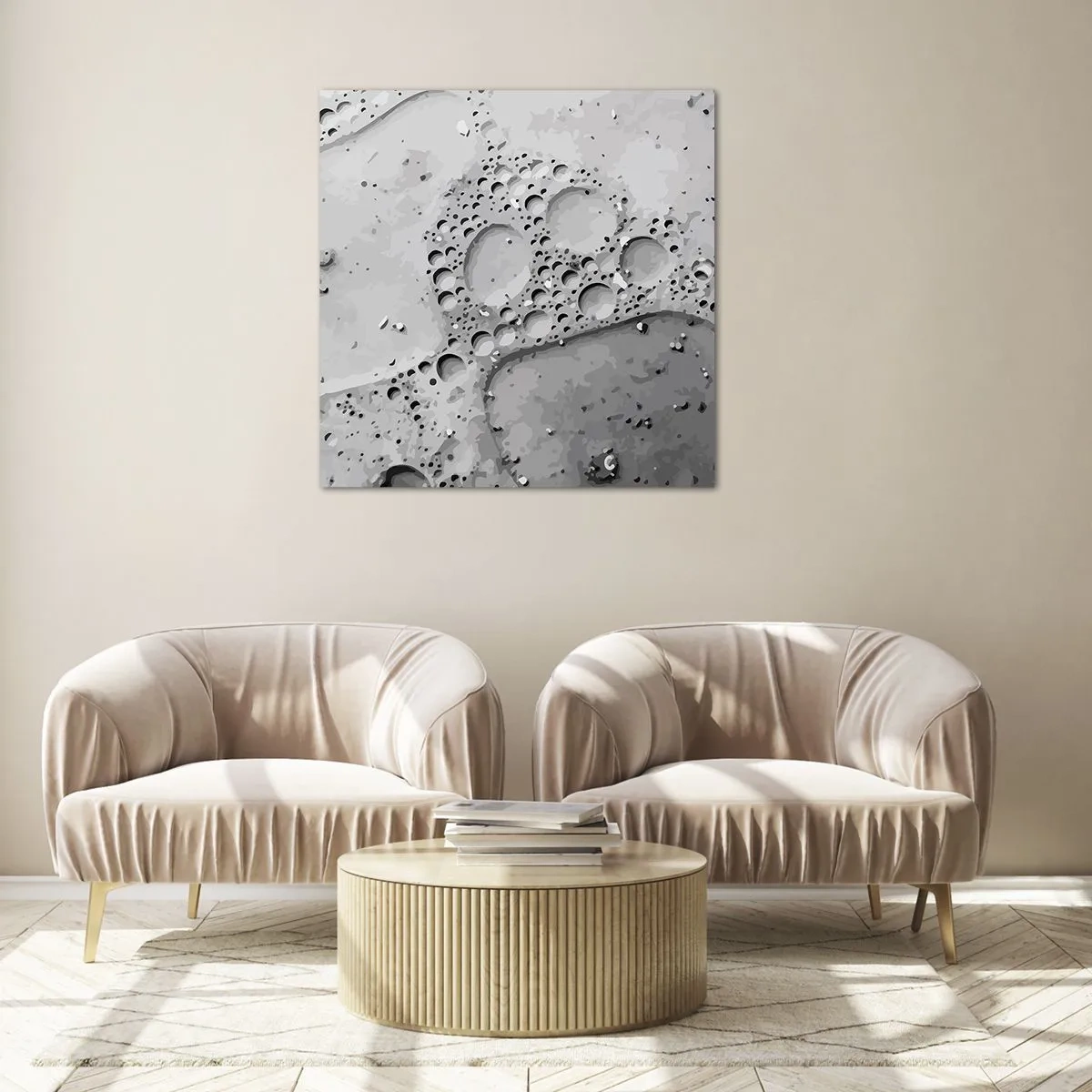 Üveg kép - Nyom a habban - 70x70 cm