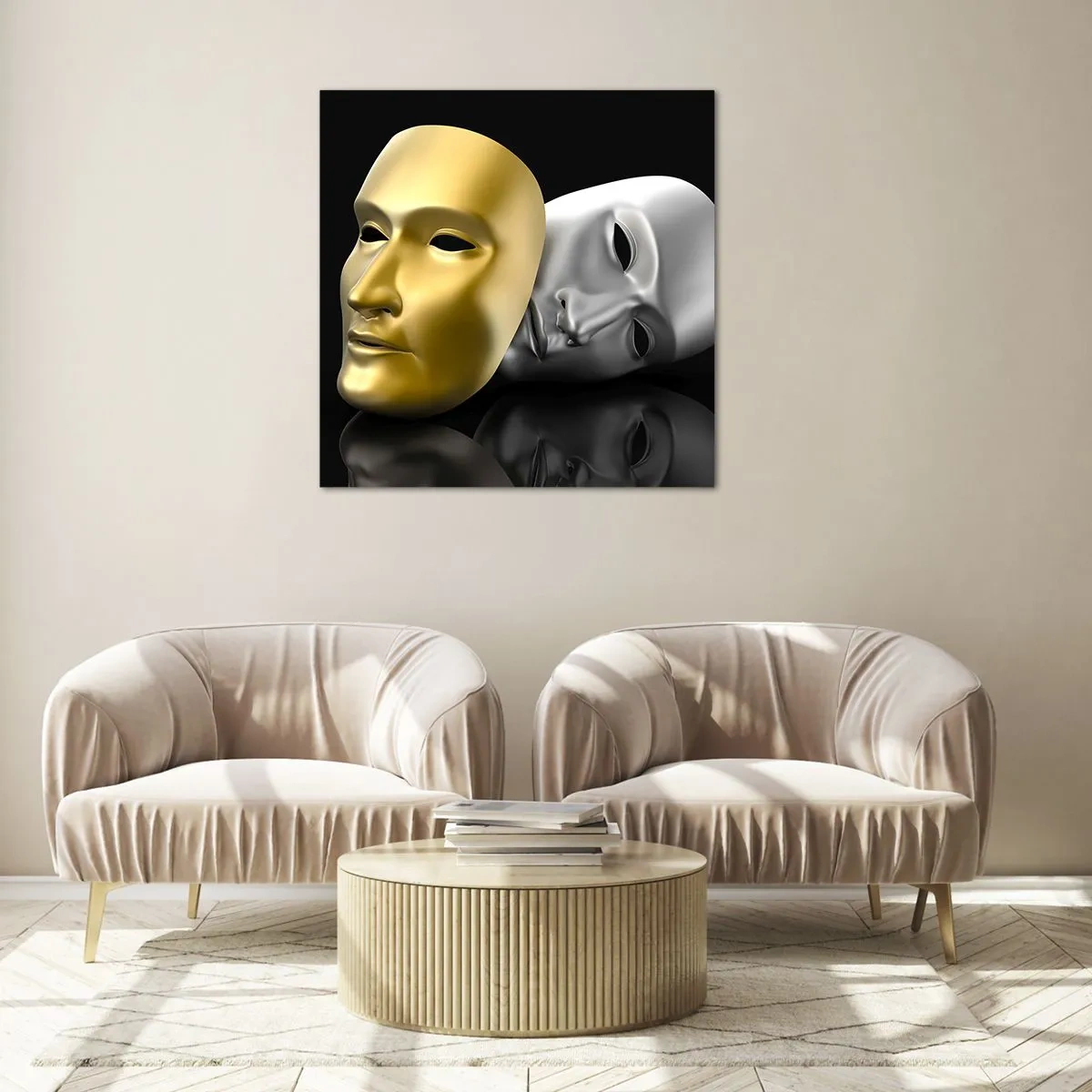 Üveg kép - Az élet színház - 40x40 cm