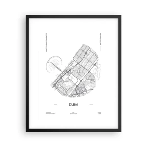 Poszter fehér keretben - Dubai anatómiája - 40x50 cm