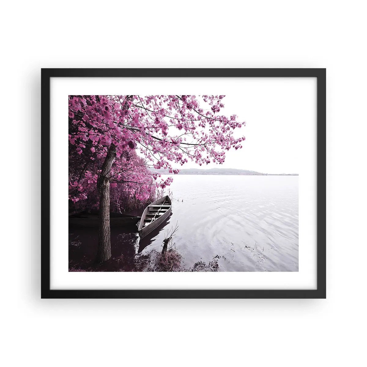 Poszter fehér keretben - Rózsaszín csendben - 50x40 cm