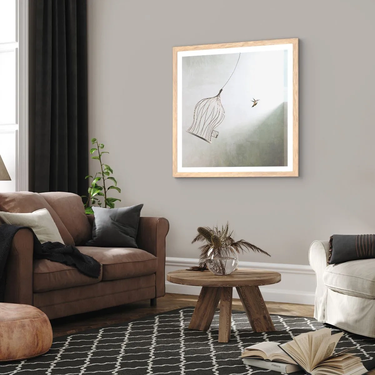 Poszter világos tölgy keretben - Az elememen - 40x40 cm
