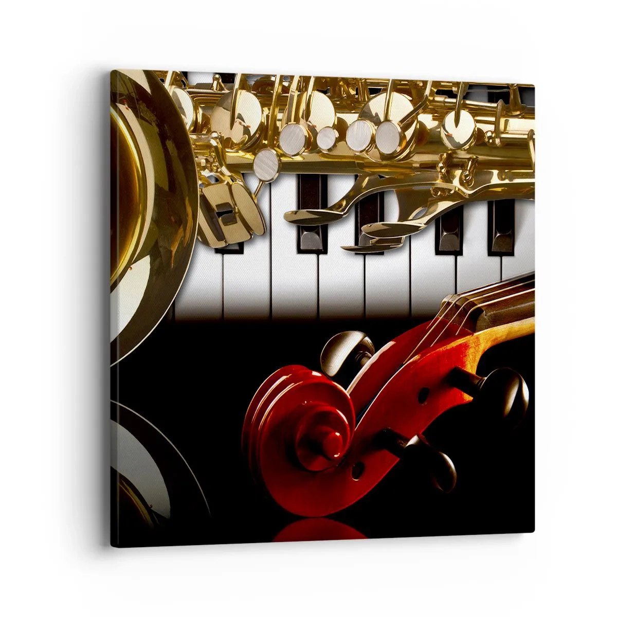 Vászonkép - Fémlemez, fa és elefántcsont - 40x40 cm