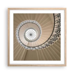 Poszter világos tölgy keretben - Egy kagyló közepén - 50x50 cm