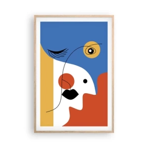 Poszter világos tölgy keretben - Dekonstruált portré - 61x91 cm