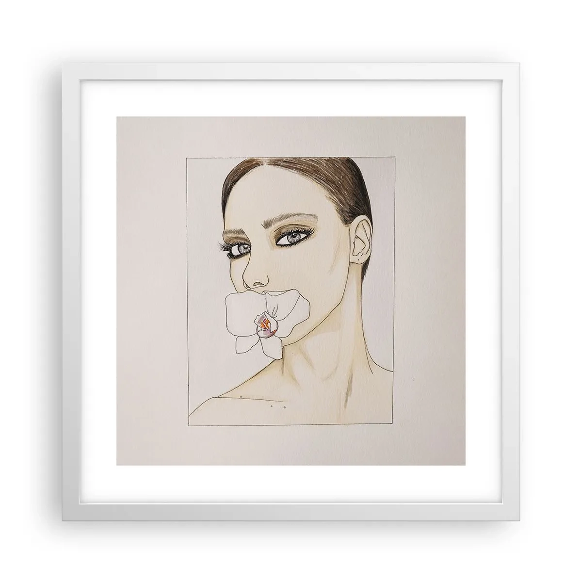 Poszter fekete keretben - Az elegancia és a szépség szimbóluma - 40x40 cm