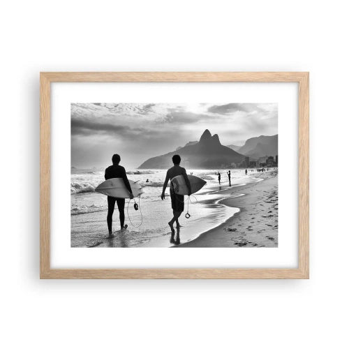 Poszter világos tölgy keretben - Egyhullámú szamba - 40x30 cm