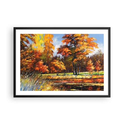 Poszter fehér keretben - Tájkép aranyban és bronzban - 70x50 cm