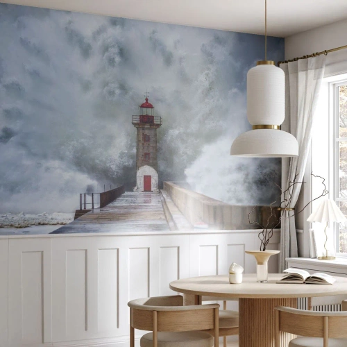 Fotótapéta Standard Eco - A vizek ordítása, a vihar zaja - Világítótorony, Tájkép, óceán - 500x350 cm