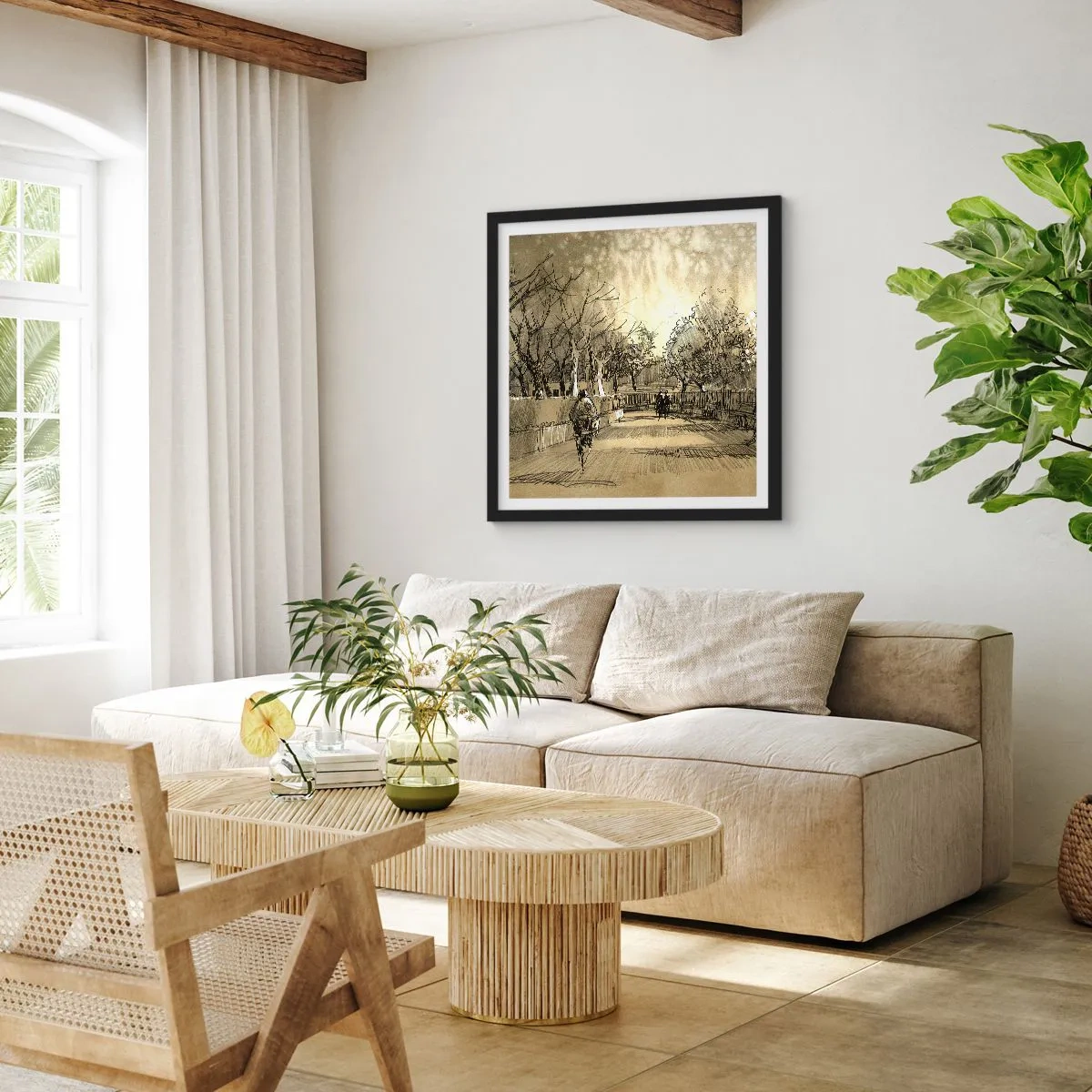 Poszter fehér keretben - Egy tollal megállított pillanat - 50x50 cm