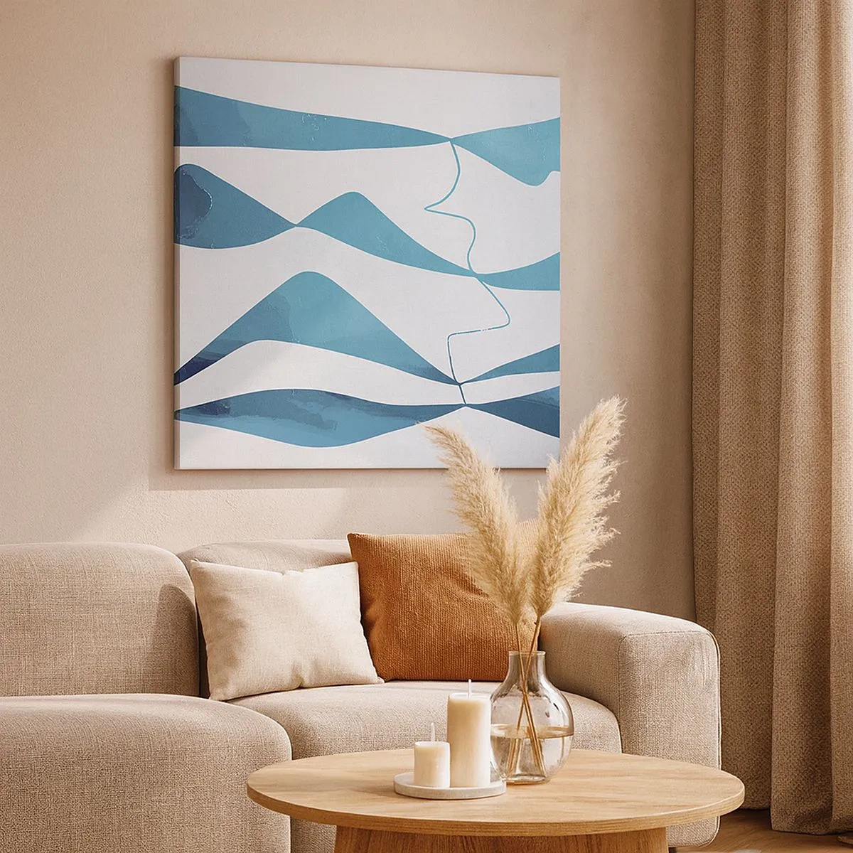 Vászonkép - Absztrakció: egy türkizkék összetétel - 30x30 cm