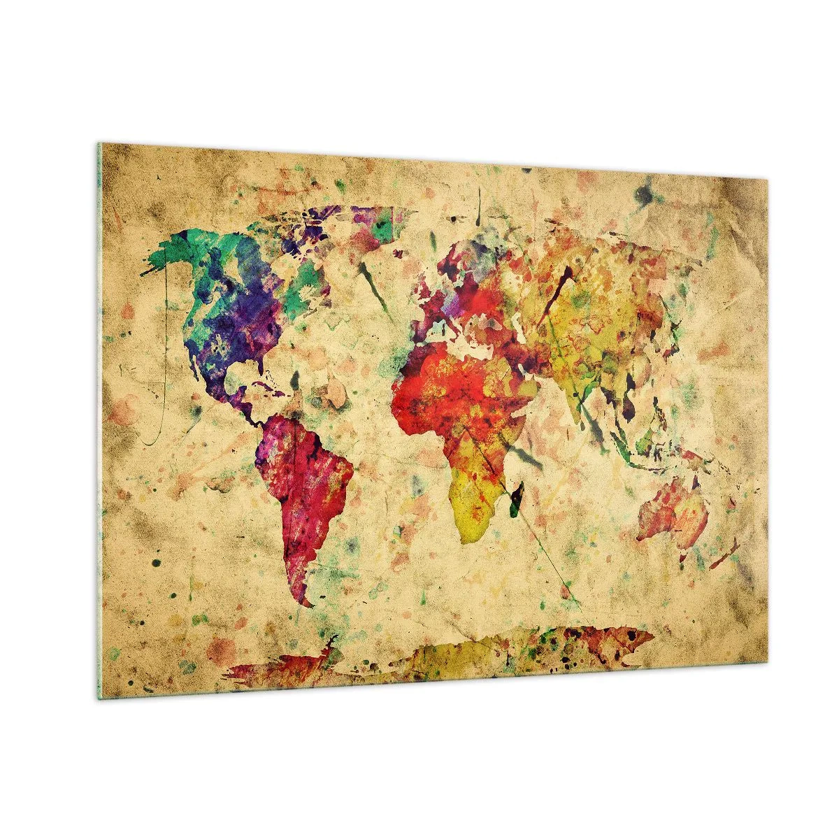 Üveg kép - Az élet, mint a színes térképpapír - 100x70 cm