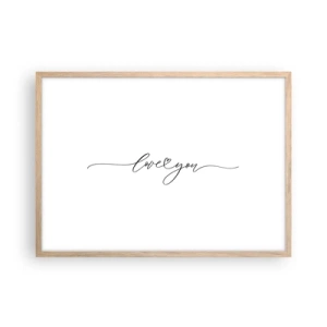 Poszter világos tölgy keretben - Fekete fehéren - 70x50 cm