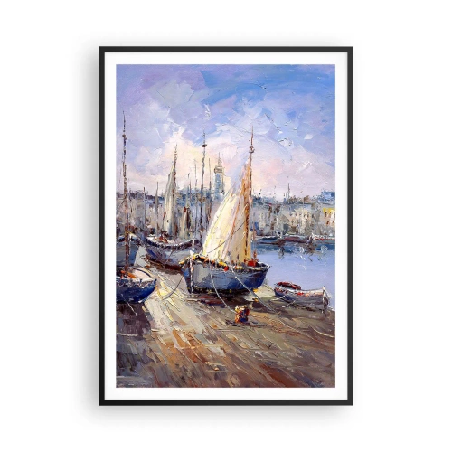 Poszter fehér keretben - Város az öböl mellett - 70x100 cm