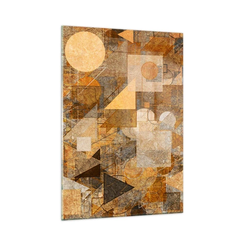 Üveg kép - Kubikus bronz tanulmánya - 50x70 cm