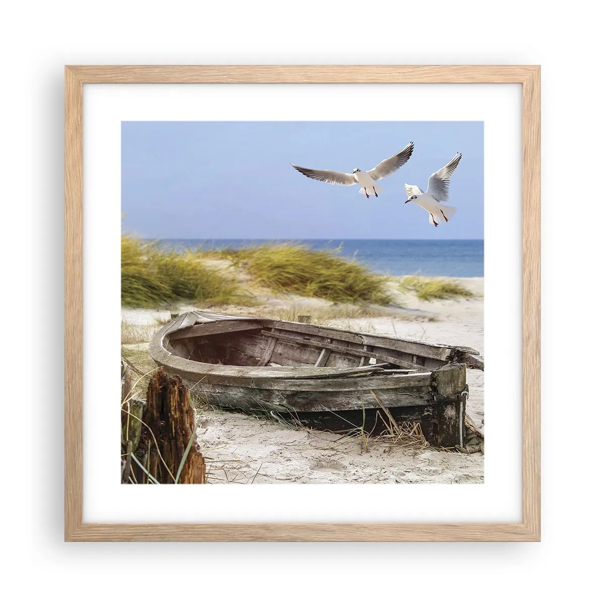 Poszter világos tölgy keretben - Szélben fürödve - 40x40 cm