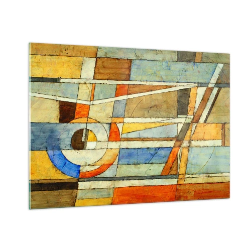 Üveg kép - Kubizmus az építkezésen - 100x70 cm