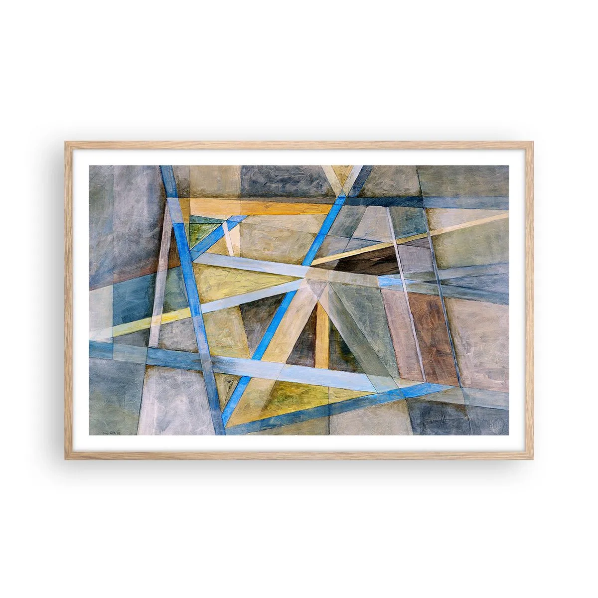 Poszter világos tölgy keretben - Egyenesen vagy átlósan? - 91x61 cm